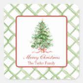 Sticker Carré Arbre de Noël Waterton (Devant)