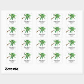 Sticker Carré Arbre de palmier tropical d'été Monogramme ou nom (Feuille)
