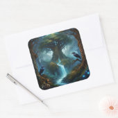 Sticker Carré Arbre de vie Céltic Knotwork Ravens (Enveloppe)