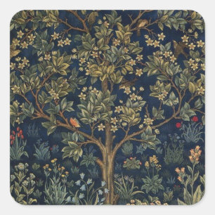 Sticker Carré Arbre de vie vintage de William Morris