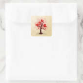Sticker Carré Arbre des coeurs (Sac)