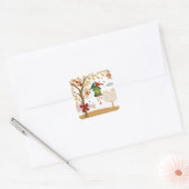 Sticker Carré Arbre d'or de Inséparable Couple Kissing (Enveloppe)