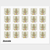 Sticker Carré Arbre et cadeaux (Feuille)
