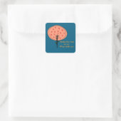 Sticker Carré Arbre Fruitier Mignon Abstrait (Sac)