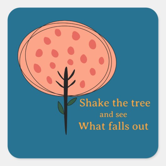 Sticker Carré Arbre Fruitier Mignon Abstrait (Devant)