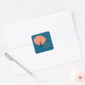 Sticker Carré Arbre Fruitier Mignon Abstrait (Enveloppe)