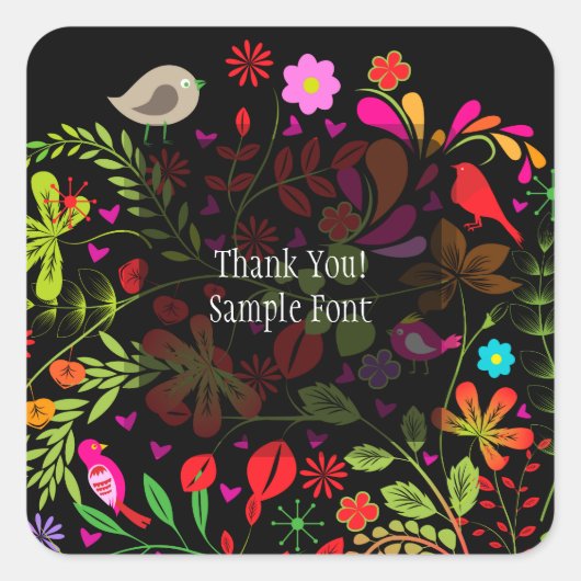 Sticker Carré Arbre rétro PixDezine/do-it-yourself couleur arriè (Devant)