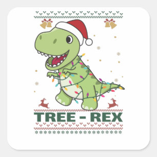 Sticker Carré Arbre Rex Dinosaure Pun T-Rex
