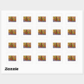 Sticker Carré Arbres Abstraits (Feuille)