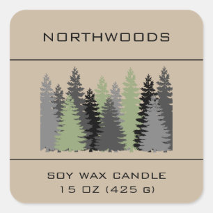 Sticker Carré Arbres persistants modifiables en bois