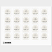 Sticker Carré Arc brun clair merci (Feuille)