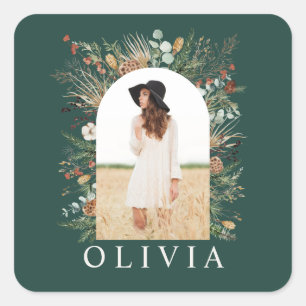 Sticker Carré Arc de grade photo vert botanique