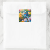 Sticker Carré Arc en arc-en-ciel Jay Imaginaire Bird (Sac)