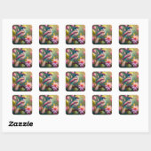 Sticker Carré Arc en arc-en-ciel Jay Imaginaire Bird (Feuille)