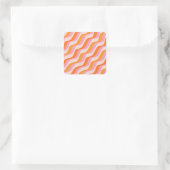 Sticker Carré Arc en arc-en-ciel rose orange Abstrait soleil rét (Sac)