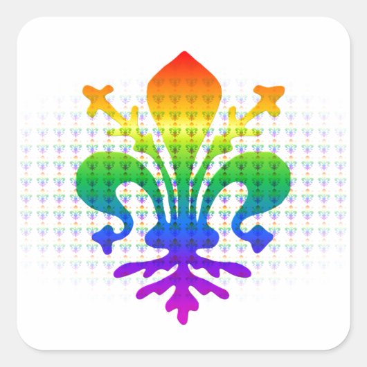 Sticker Carré Arc-en-ciel (Devant)