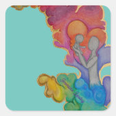 Sticker Carré Arc-en-ciel après l'autocollant de tempête (Devant)