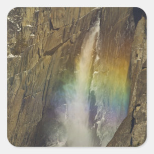 Sticker Carré Arc-en-ciel dans Upper Yosemite Falls à Yosemite