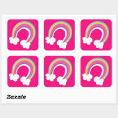 Sticker Carré Arc-en-ciel de couleur rose (Feuille)