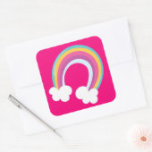 Sticker Carré Arc-en-ciel de couleur rose (Enveloppe)