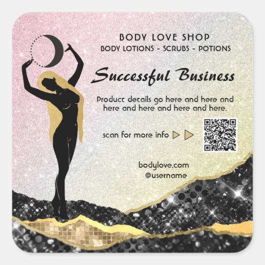 Sticker Carré *~* Arc-en-ciel déesse Intention sort AP24 Ombre (Devant)