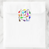 Sticker Carré Arc-en-ciel d'Ukulele (Sac)