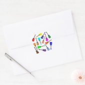 Sticker Carré Arc-en-ciel d'Ukulele (Enveloppe)