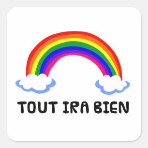 Sticker Carré arc-en-ciel espoir coronavirus corona symbole du v