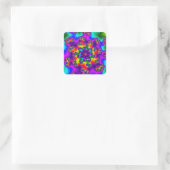 Sticker Carré Arc-en-ciel fleuri (Sac)