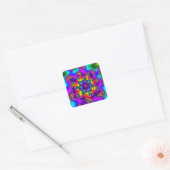 Sticker Carré Arc-en-ciel fleuri (Enveloppe)