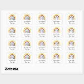 Sticker Carré Arc-en-ciel - Plaque baby shower (Feuille)