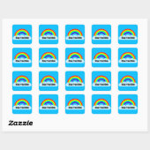Sticker Carré ARC-EN-CIEL - Restez Positif (Feuille)