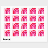 Sticker Carré Arc-en-ciel rose et rouge (Feuille)