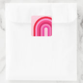Sticker Carré Arc-en-ciel rose et rouge (Sac)
