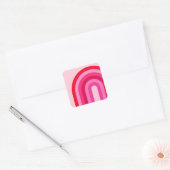Sticker Carré Arc-en-ciel rose et rouge (Enveloppe)