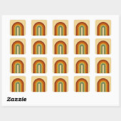 Sticker Carré Arc-en-ciel Super en couche rétro-muté (Feuille)