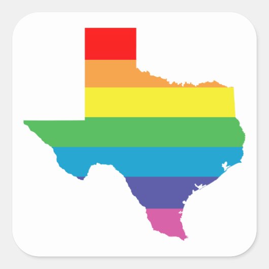 Sticker Carré arc-en-ciel texan (Devant)