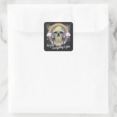 Sticker Carré Arc en ciel Tout est un crâne en pleine pleurs (Sac)