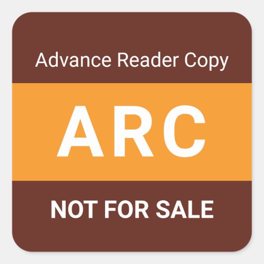 Sticker Carré ARC Not for Sale Advance Reader Copy Book Author (Devant)