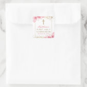 Sticker Carré Arc Parties scintillant or rose Floral première sa (Sac)