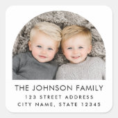 Sticker Carré Arch photo moderne tendance blanc adresse de retou (Devant)