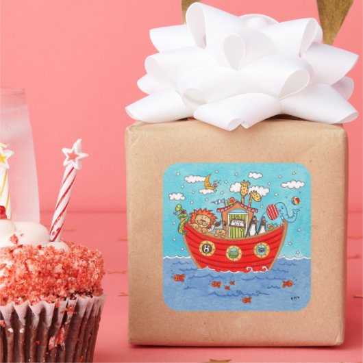 Sticker Carré Arche de Noé (Fête)