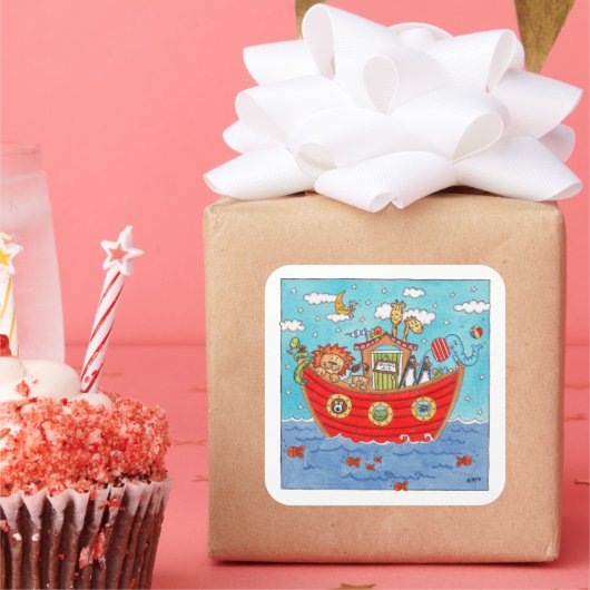 Sticker Carré Arche de Noé (Fête)