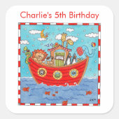 Sticker Carré Arche de Noé personnalisée (Devant)