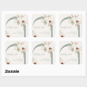 Sticker Carré Arche florale Boho Merci (Feuille)