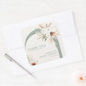 Sticker Carré Arche florale Boho Merci (Enveloppe)