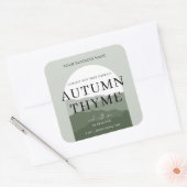 Sticker Carré Arche verte Sage Bohème Nom parfum Bougie (Enveloppe)