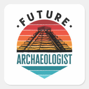 Sticker Carré Archeologiste futur étudiant en archéologie