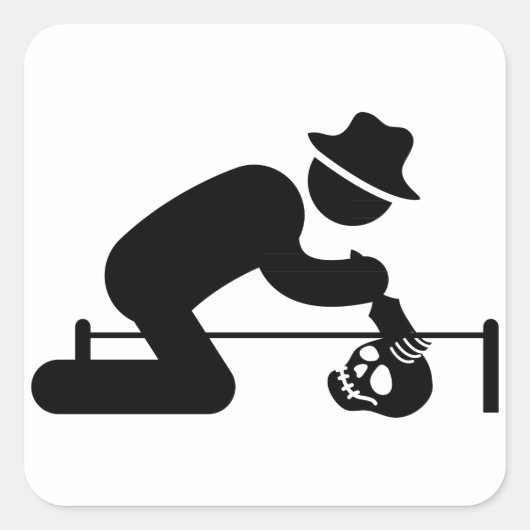 Sticker Carré Archéologue (Devant)