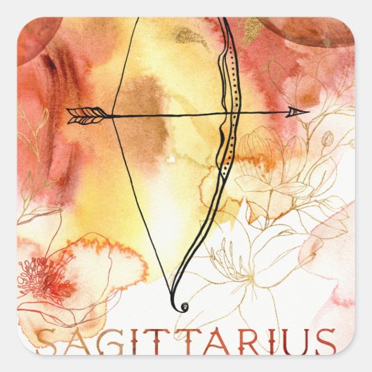 Sticker Carré Archer horoscope Zodiac Sagittarius (Devant)